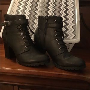 Style & Co Black ankle lace up boot.
